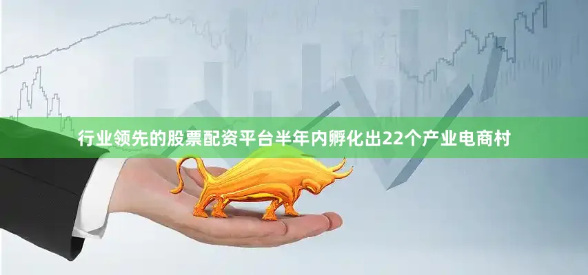 行业领先的股票配资平台半年内孵化出22个产业电商村